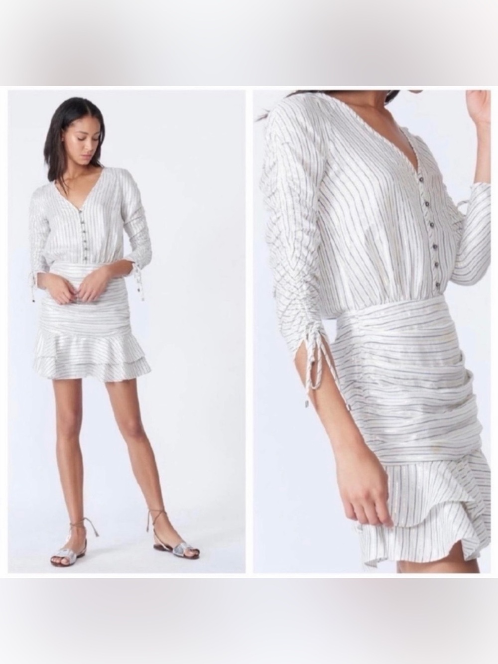 Veronica Beard Women’s Long Sleeve Dylana Striped Mini Dress 6